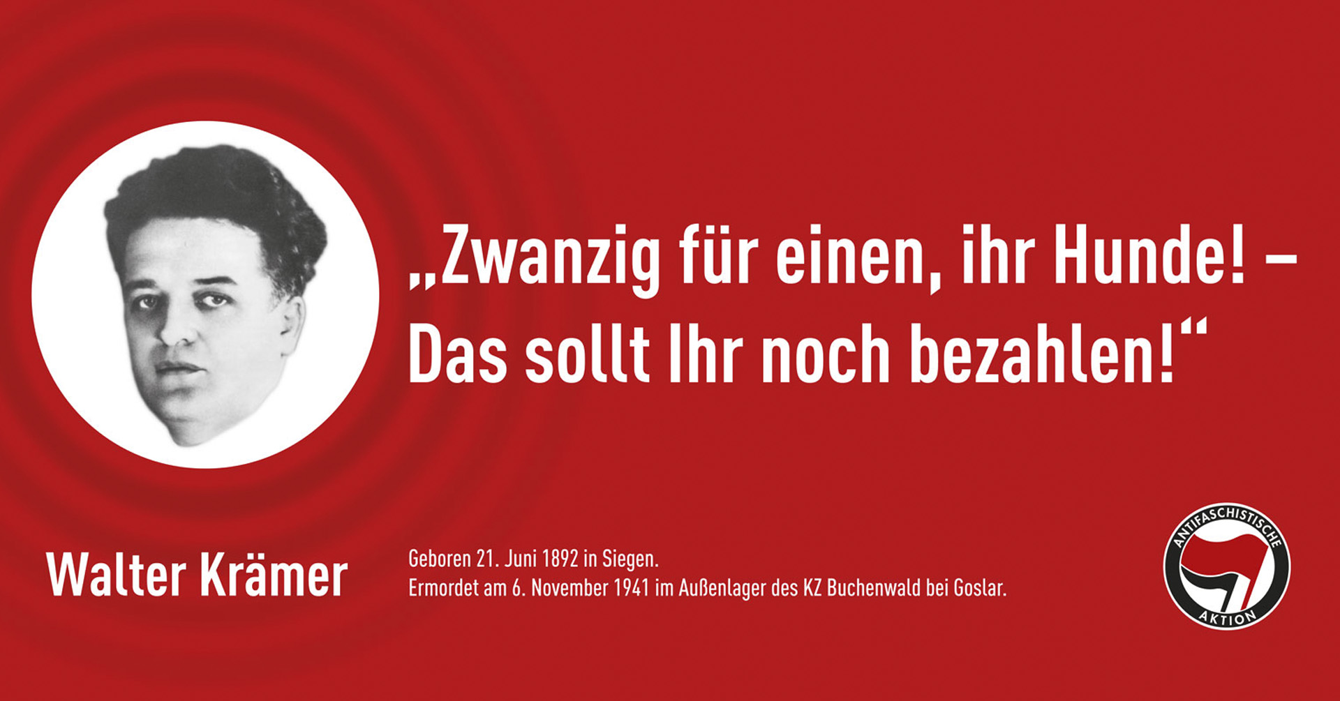 85. Jahrestag der Ermordung des Siegener Kommunisten Walter Krämer